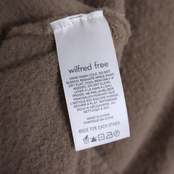 WILFRED FREE Hush Knit V Neck Sweater Shitake Chenille Plush Oversized Women's S - Picture 9 of 10